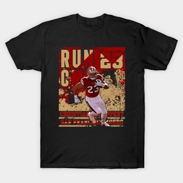 christian McCaffrey || RUN CMC || 23 || 49ers T-Shirt by Aloenalone